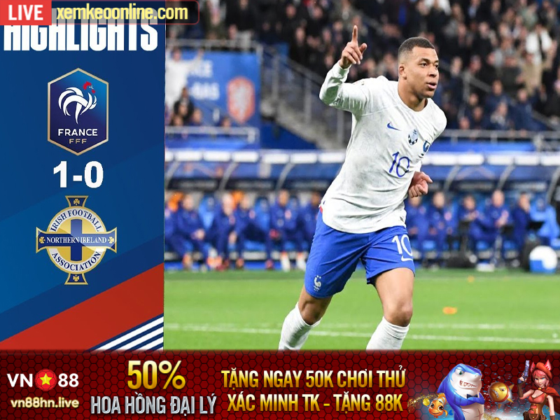 Highlights Vòng Loại Euro 2024 | Ireland 0-1 Pháp