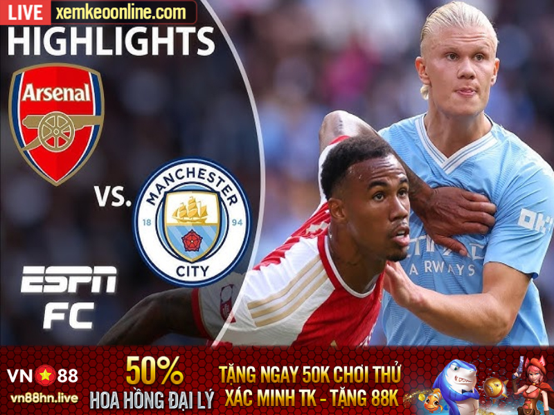 Highlights Arsenal vs Mancity | Siêu Cúp Anh