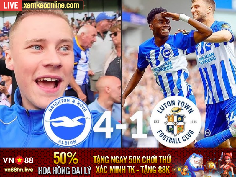 Highlights Brighton vs Luton | Ngoại Hạng Anh 2023/24