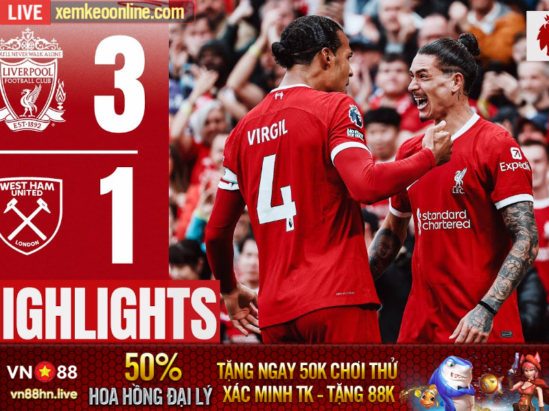 Highlights EPL 2023/24 | Liverpool 3-1 West Ham