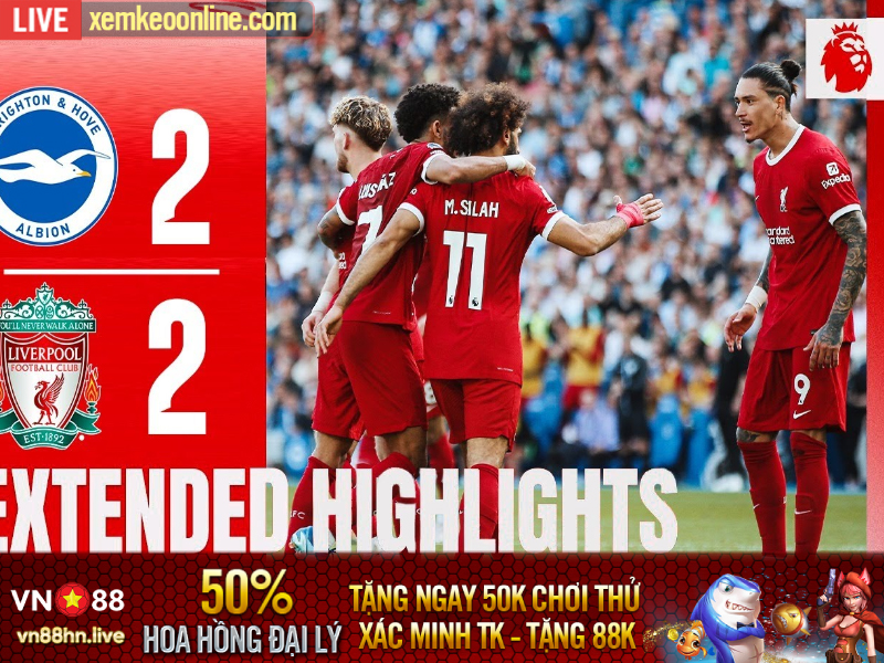 Highlights Ngoại Hạng Anh 2022/23 | Brighton 2-2 Liverpool