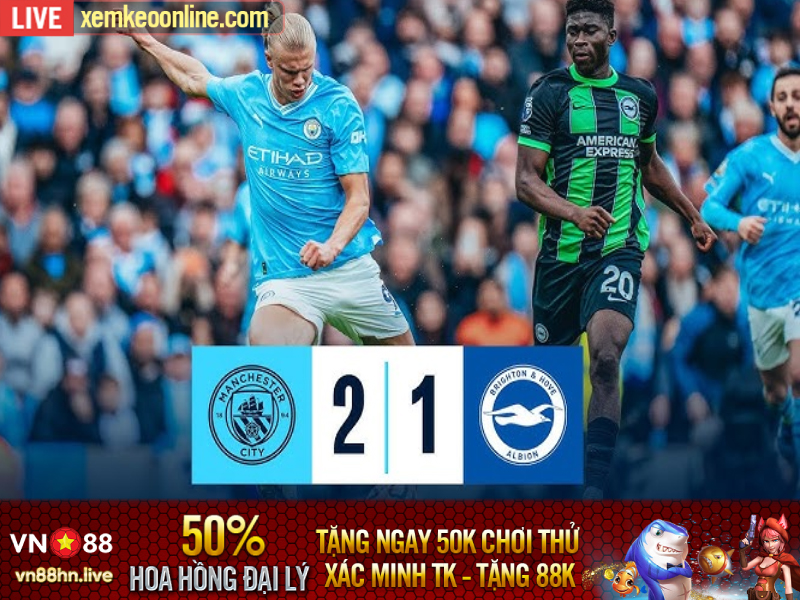 Highlights Ngoại Hạng Anh 2022/23 | Man City 2-1 Brighton