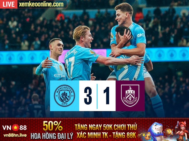 Hightlights EPL 23/24 | Man City 3 - 1 Burnley