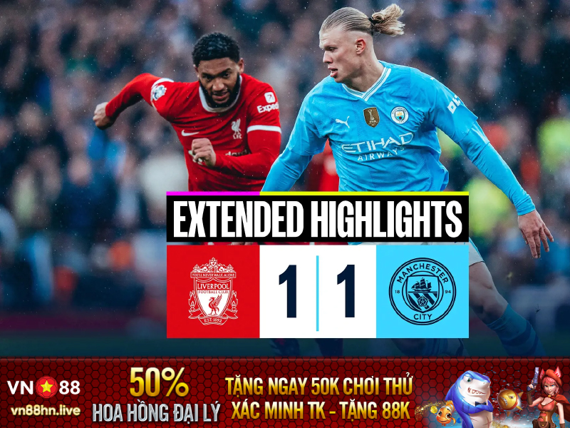 Hightlights EPL 23/24 | Liverpool 1-1 Man City