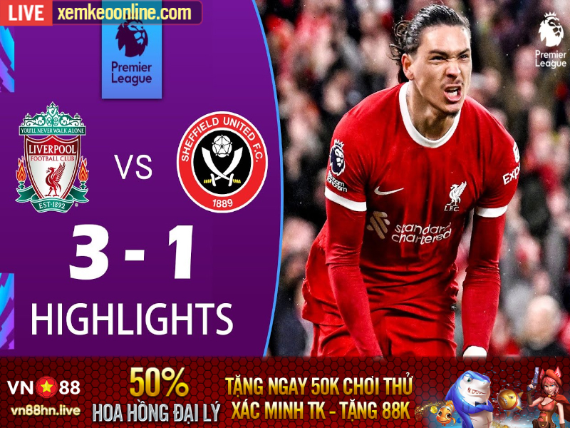 Hightlights EPL 23/24 | Liverpool 3-1 Sheffield United