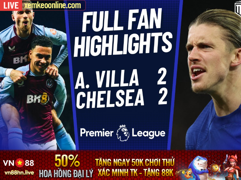 Hightlights EPL 23/24 | Aston Villa 2-2 Chelsea